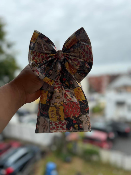 Spooky clown glitter bow