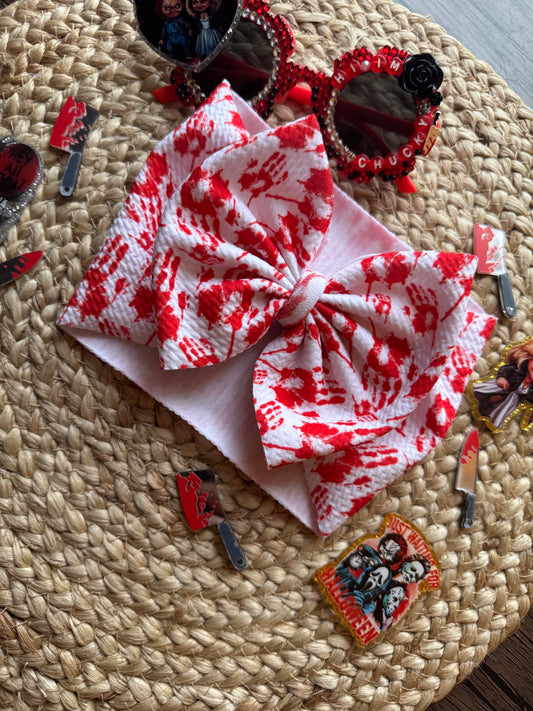 Bloody hand print bow