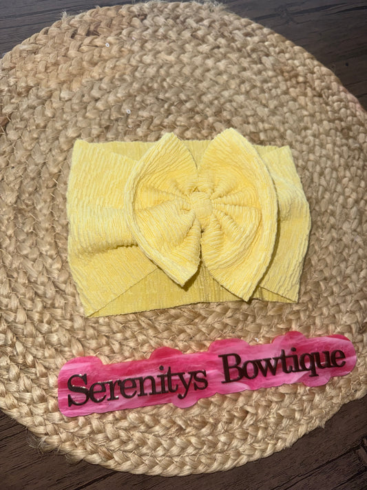 Yellow crinkle butter yellow bow
