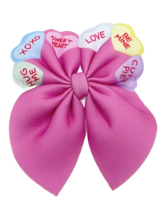Candy hearts bow