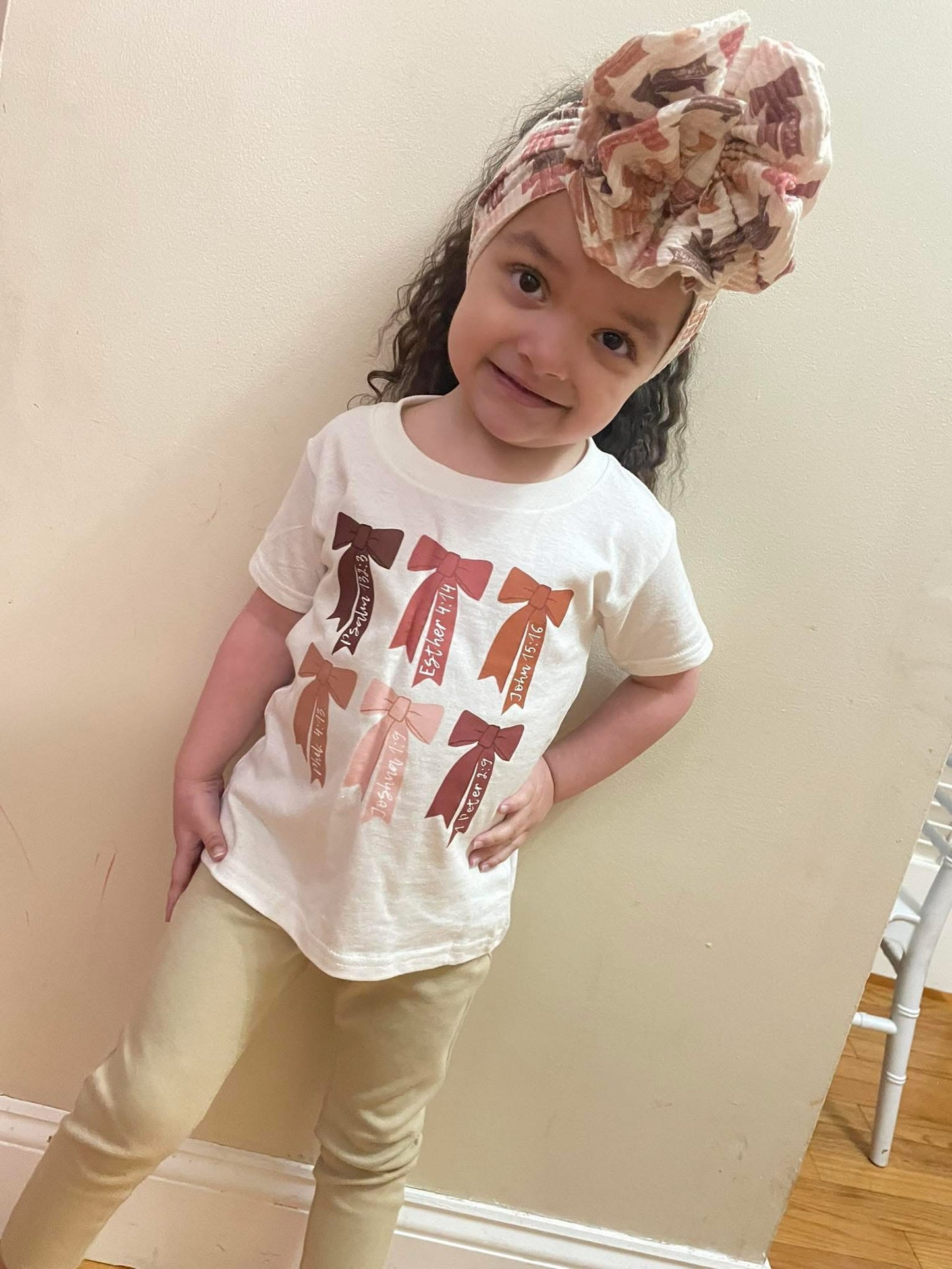 Scripture coquette print bow