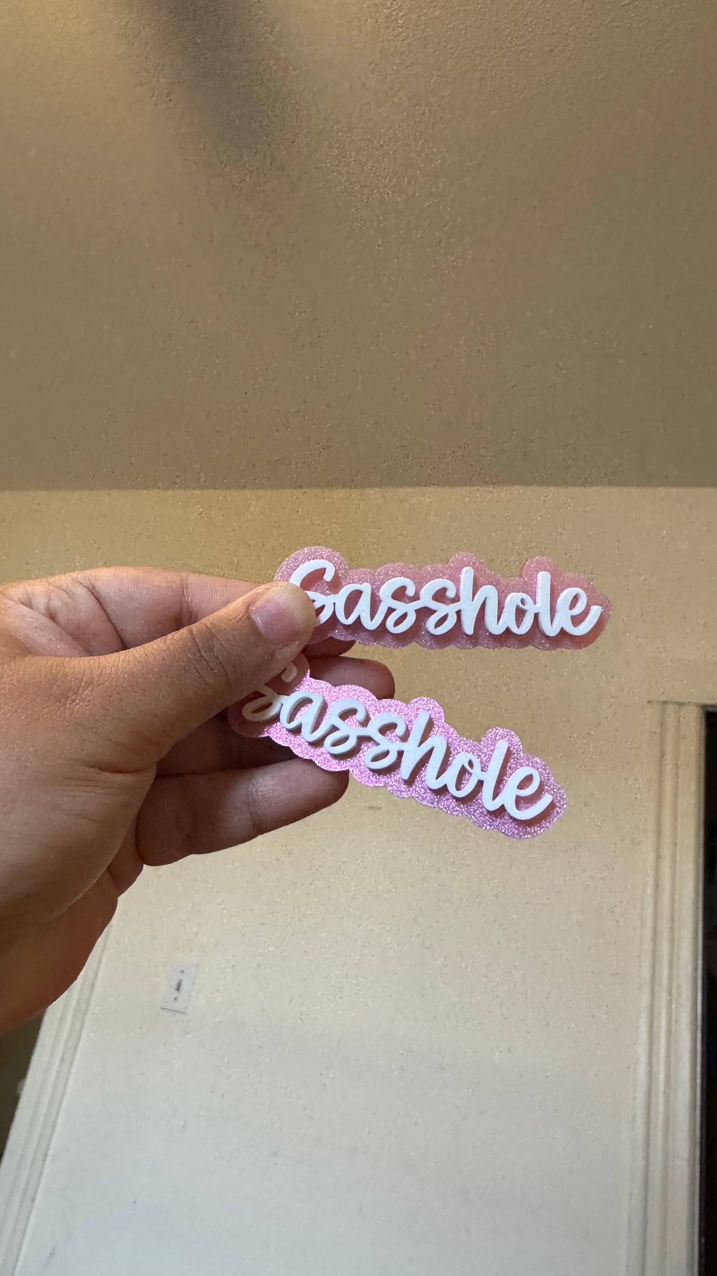 RTS SASSHOLE name acrylic clip