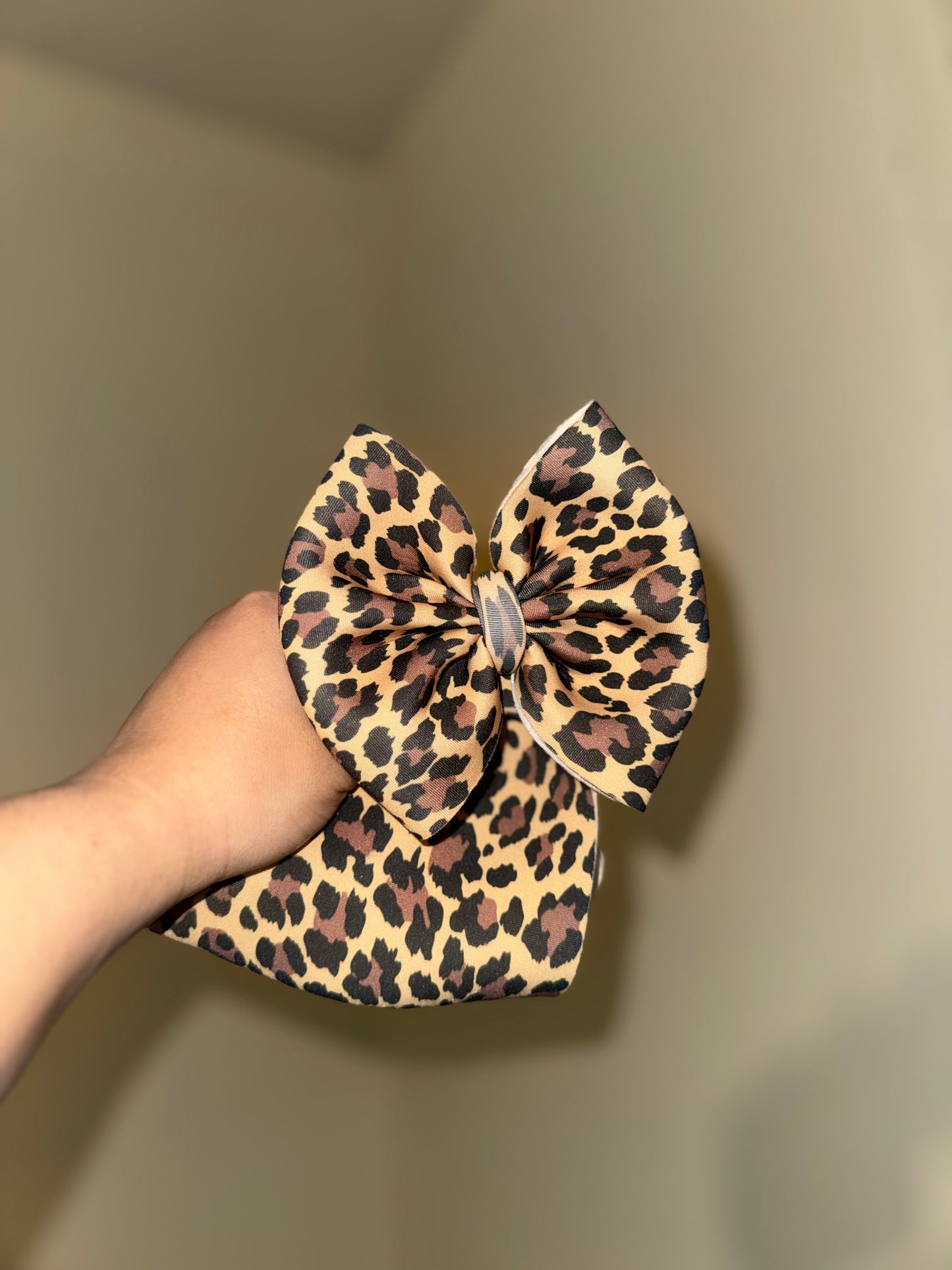 Cheetah puff bow