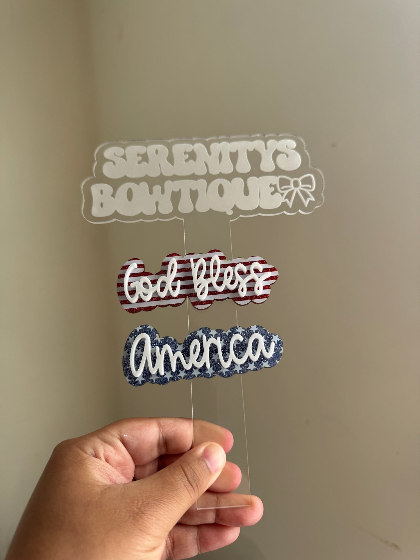 God Bless America acrylic piggies set