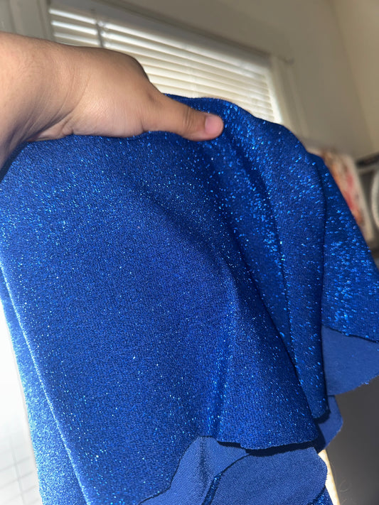 Royal blue glitter bow