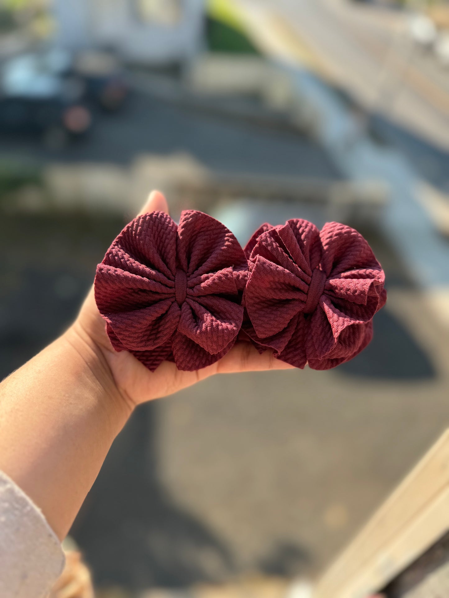 Maroon bow