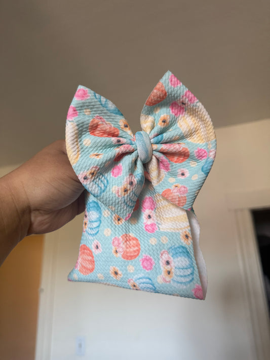 Pastel pumpkin bow