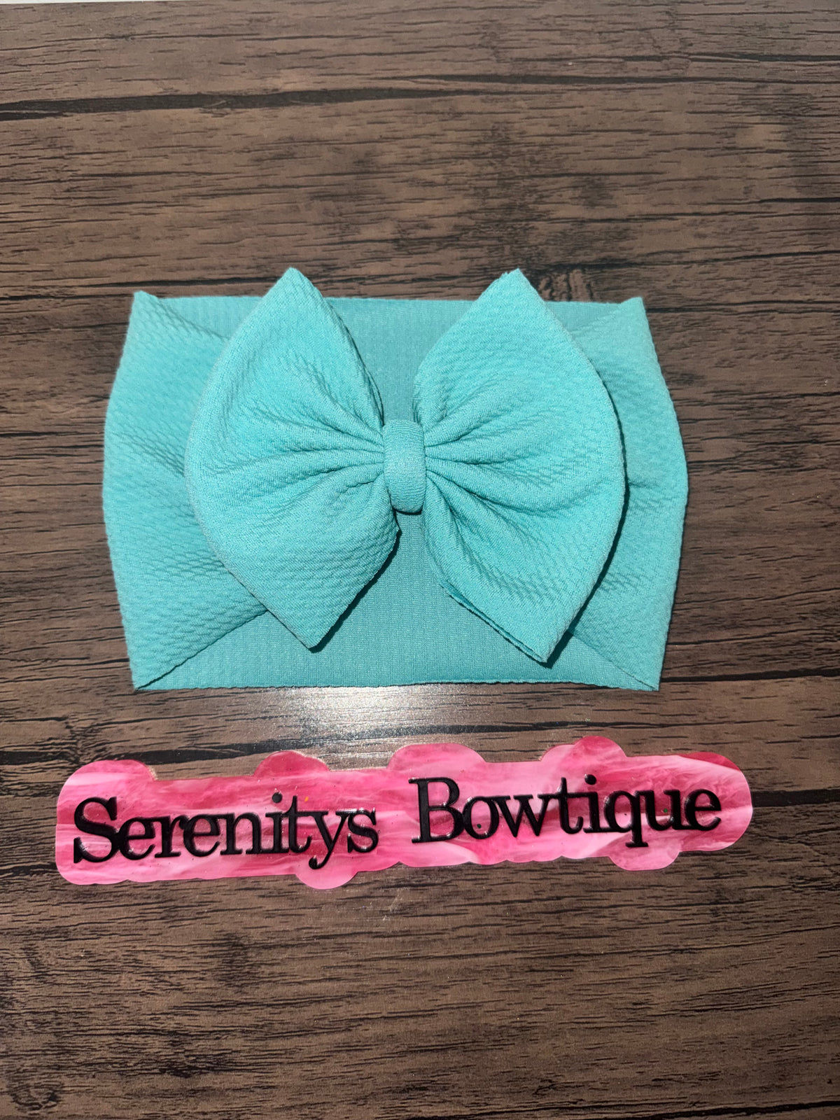 Jade blue bow