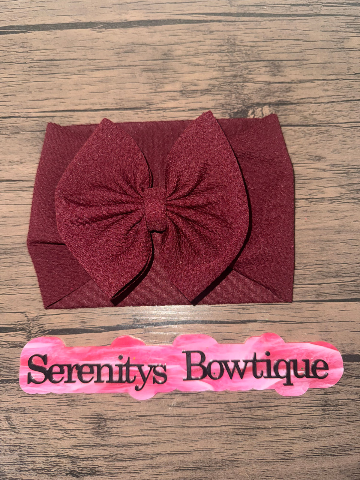 Burgundy bow