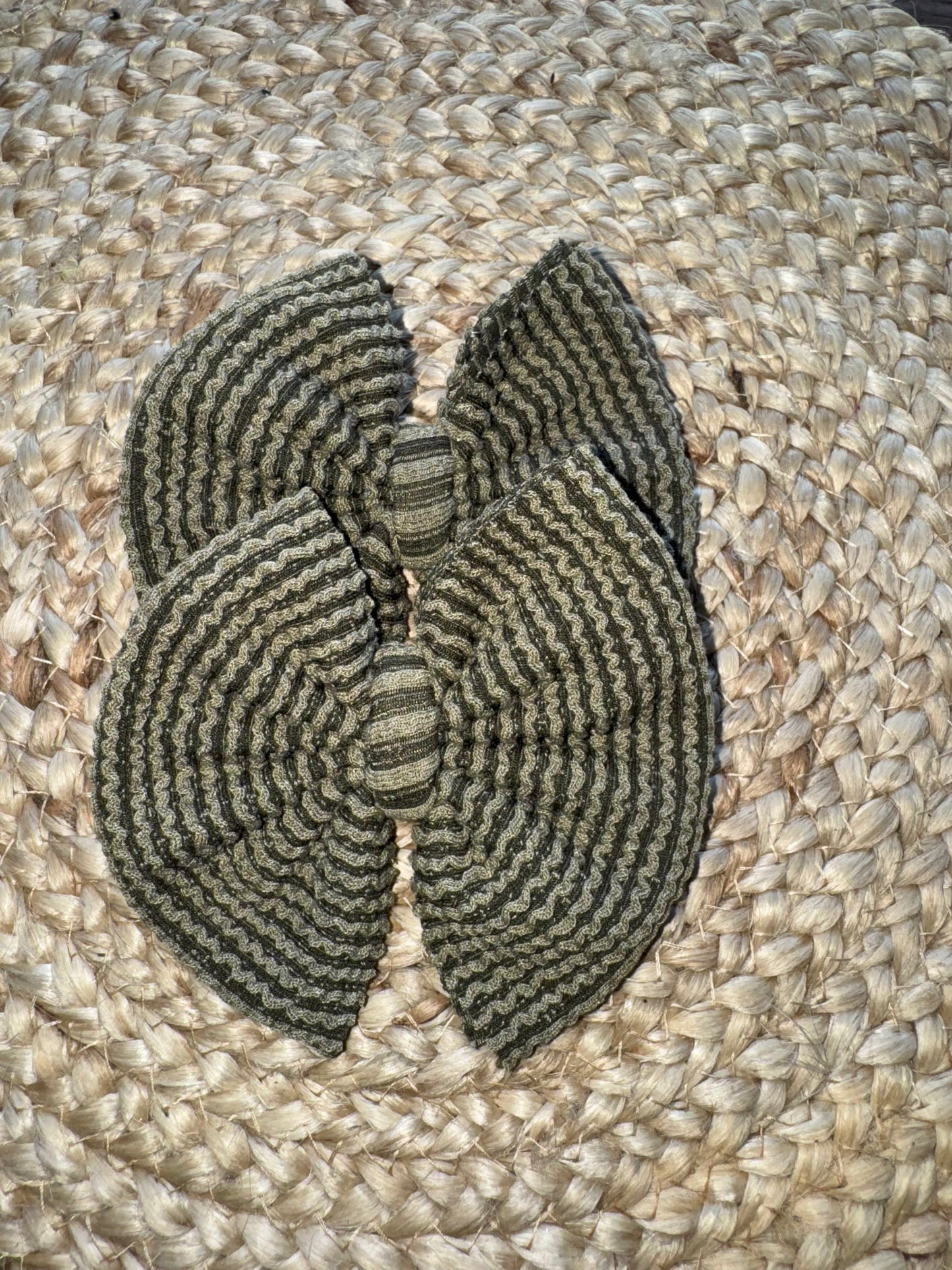 Olive green waved bow