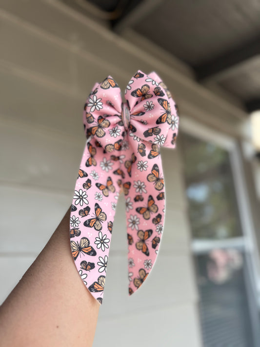 Pink butterfly bow