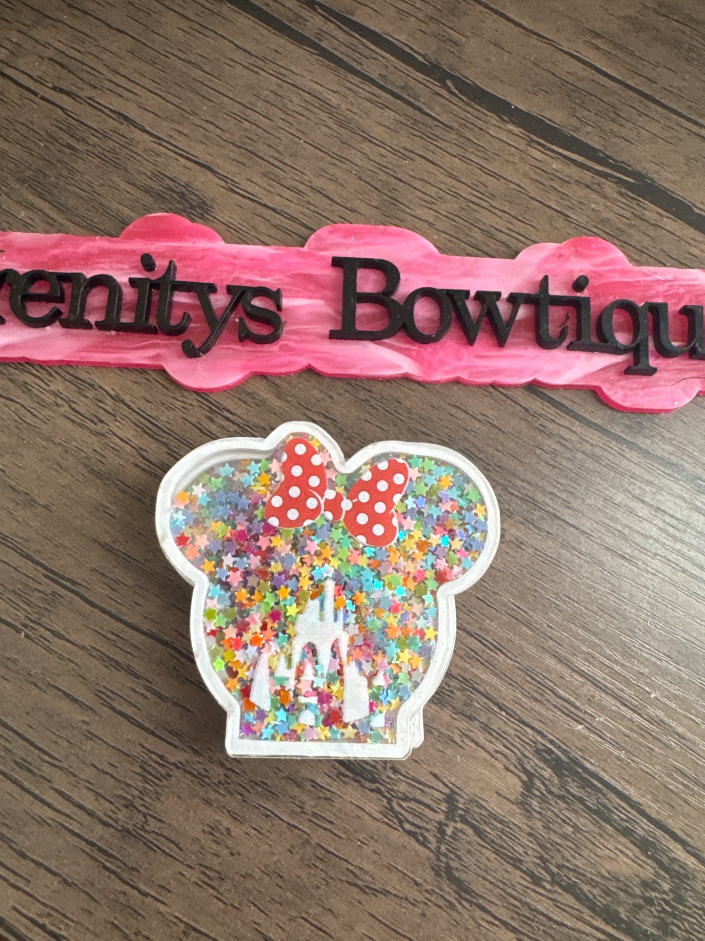 Happy land mouse head glitter shaker center add on