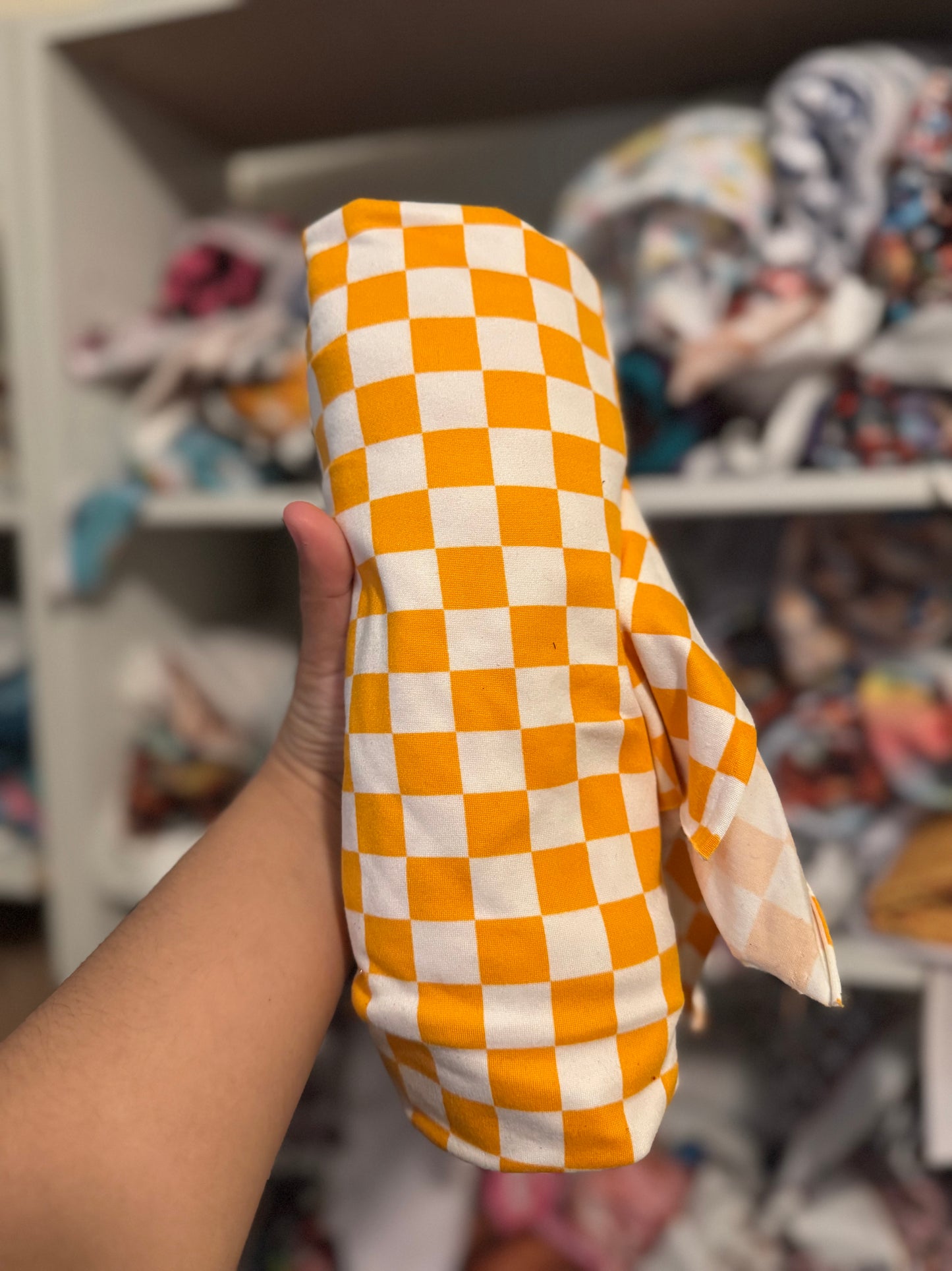 Yellow checkered bow