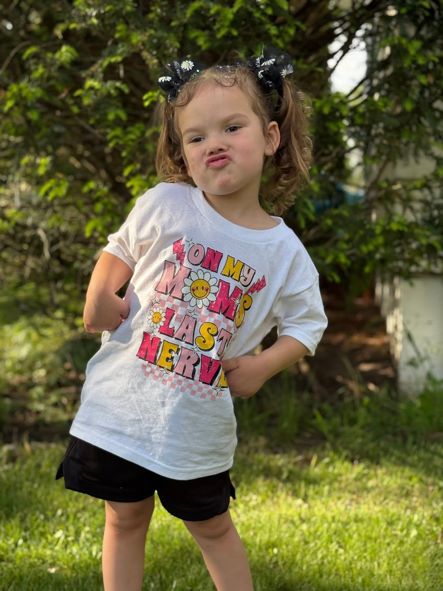 On my moms last nerve tee (flower print)