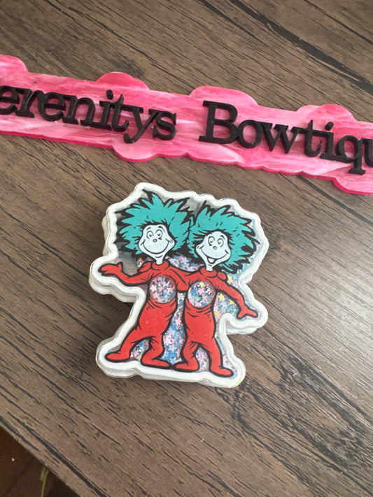 Thing 1 & 2 glitter shaker center add on