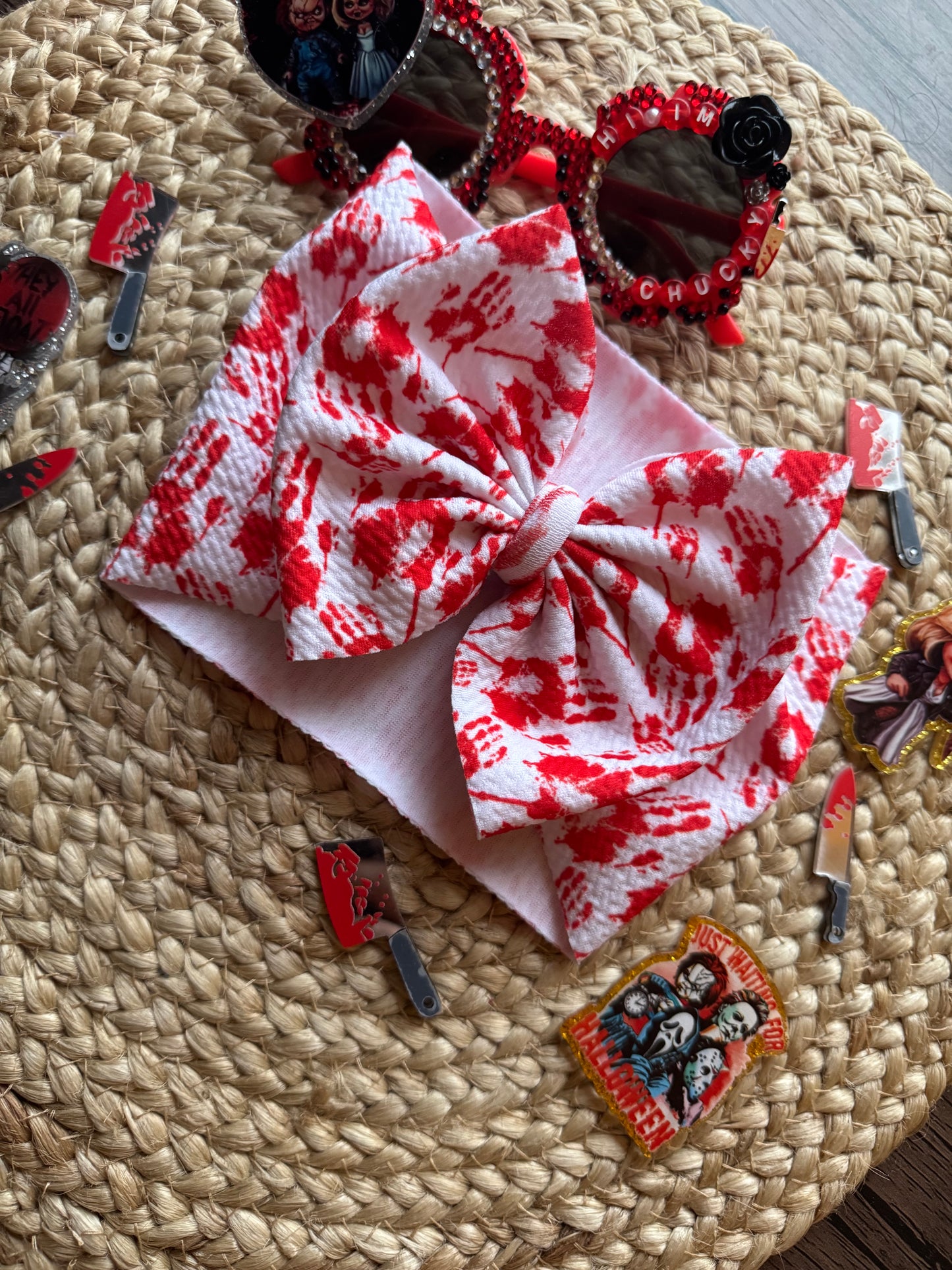 Bloody hand print bow