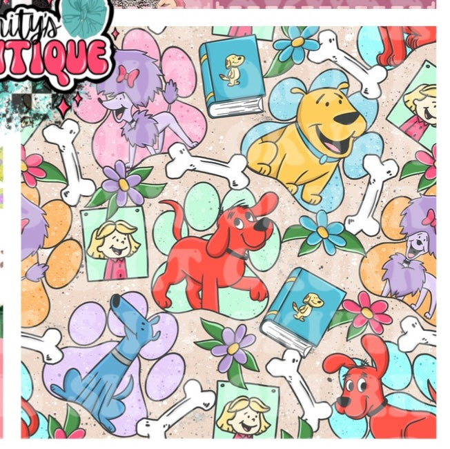 Big red dog school bow