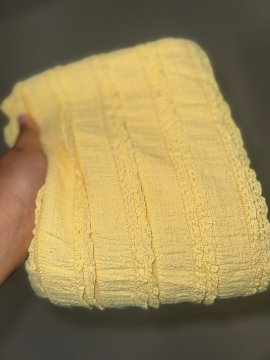 Butter yellow ruffle bow