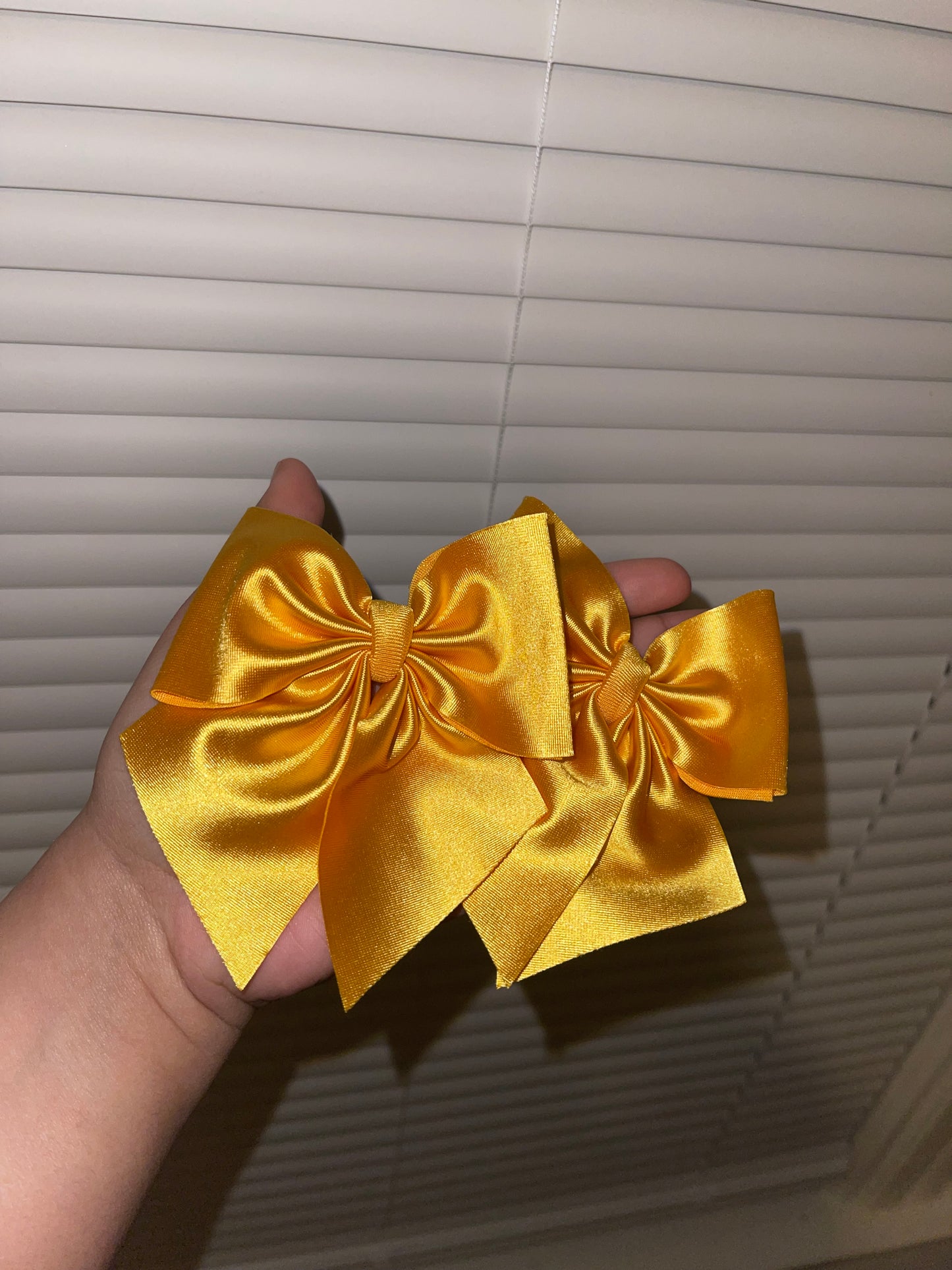 Gold satin bow