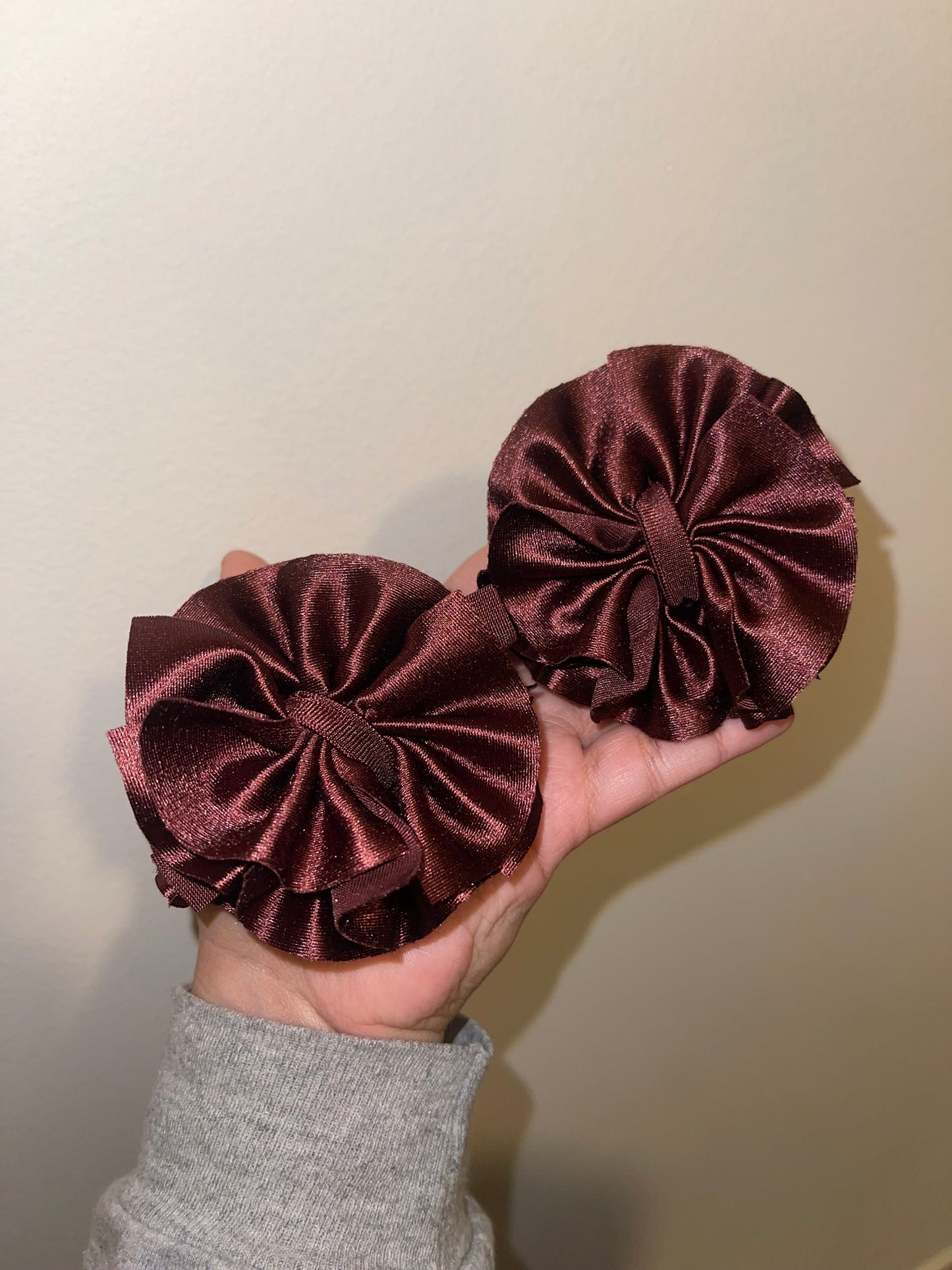 Maroon satin bow