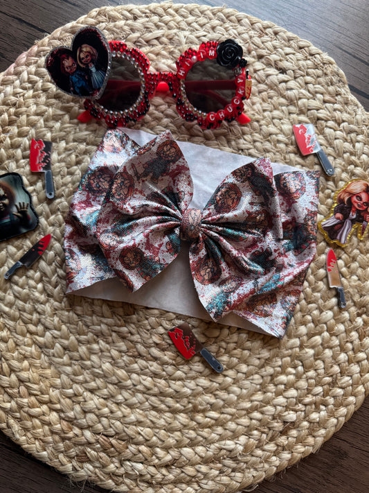 Glitter Chucky bow