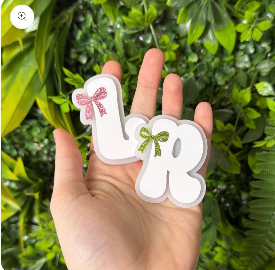 Coquette initial hair clip