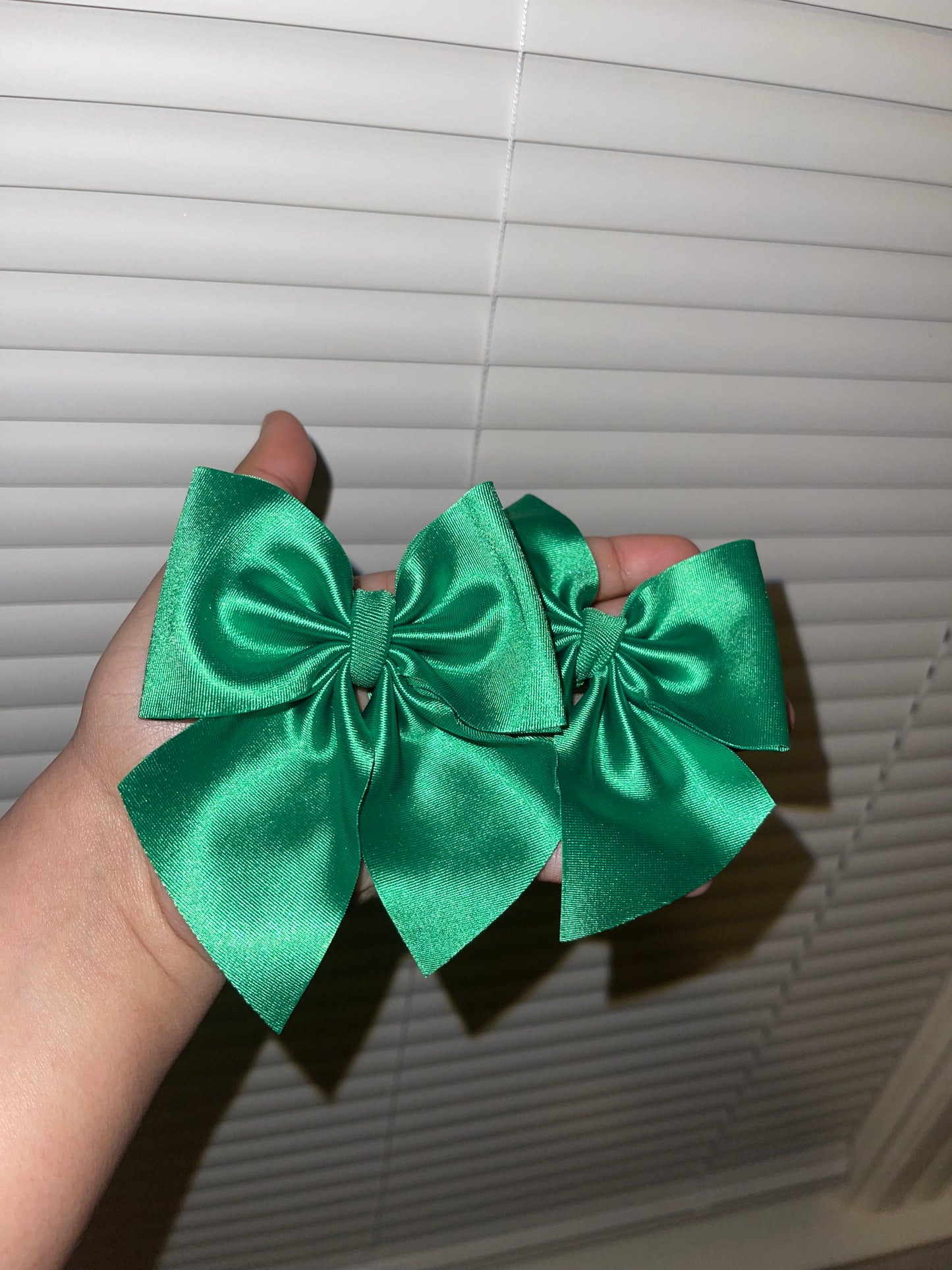 Green satin bow