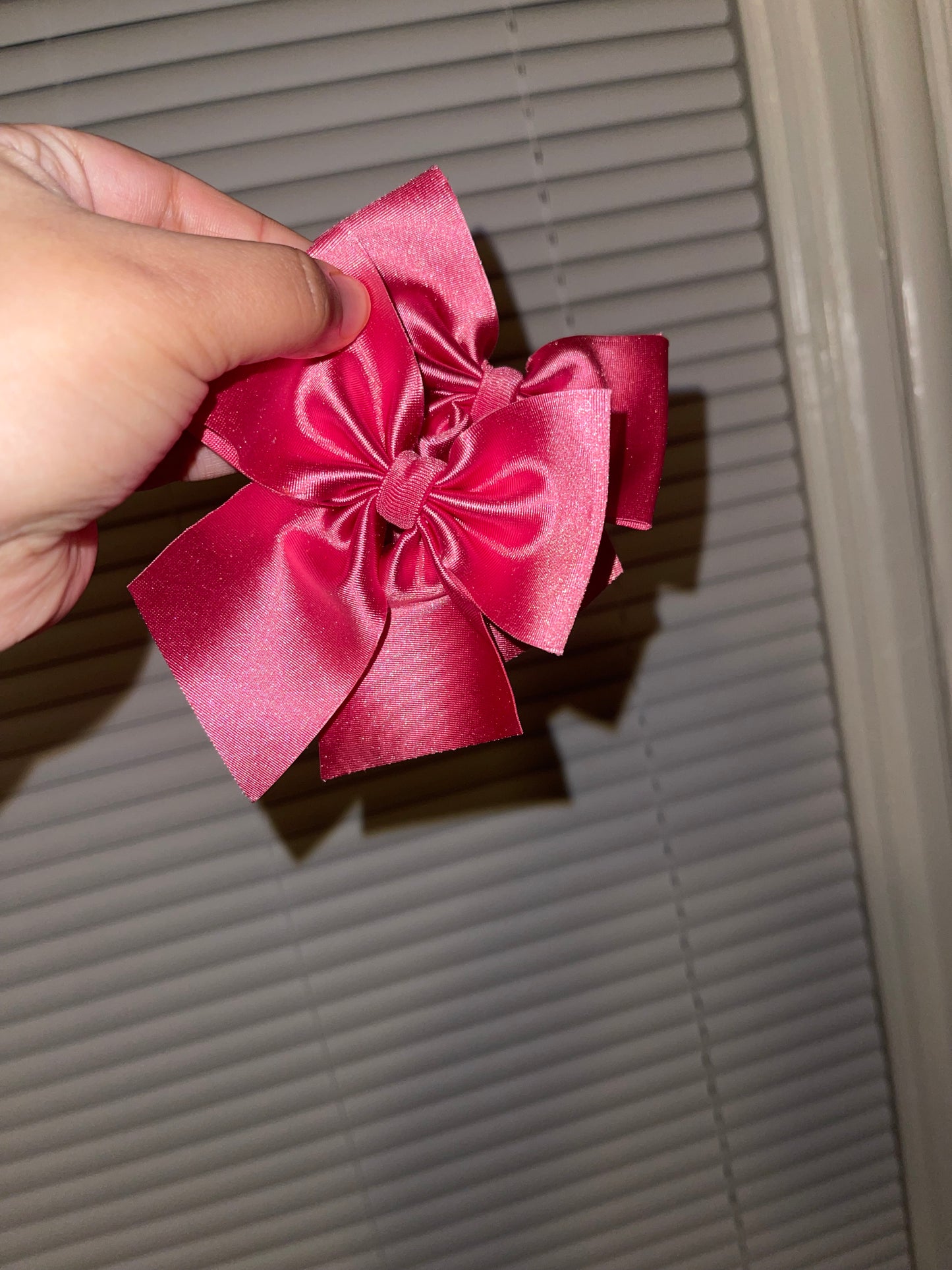 Pink satin bow