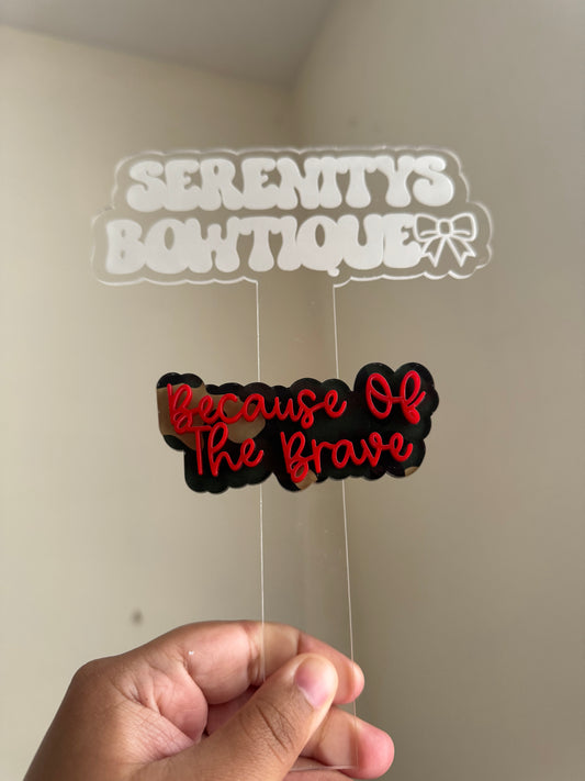 Because of the Brave acrylic hair clip