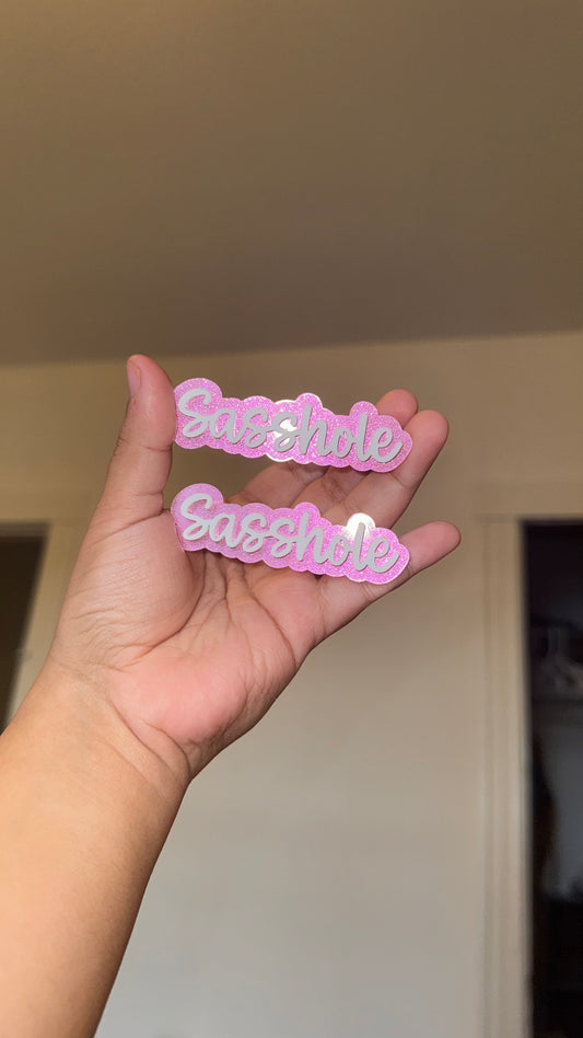 RTS SASSHOLE name acrylic clip