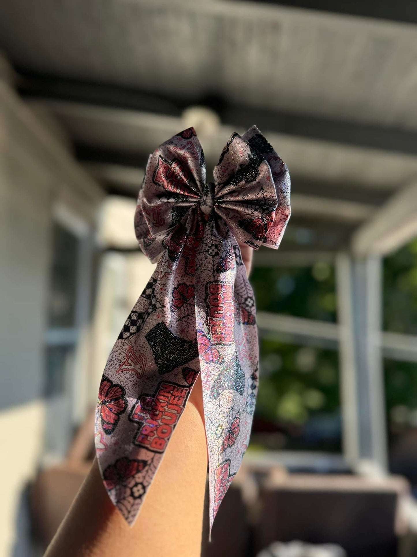 Frickin boujee bats glitter bow