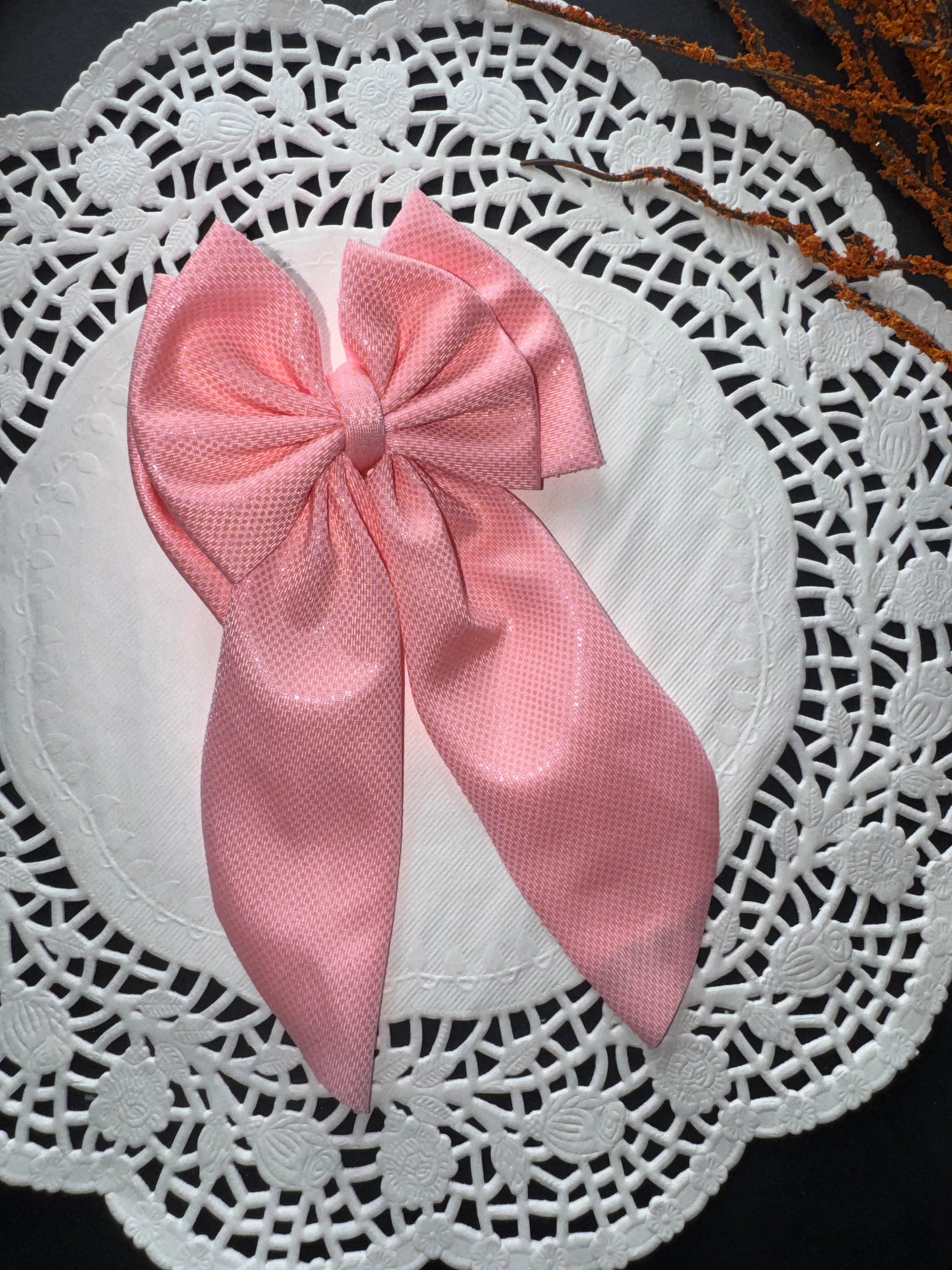 Shimmer blush pink swim bow