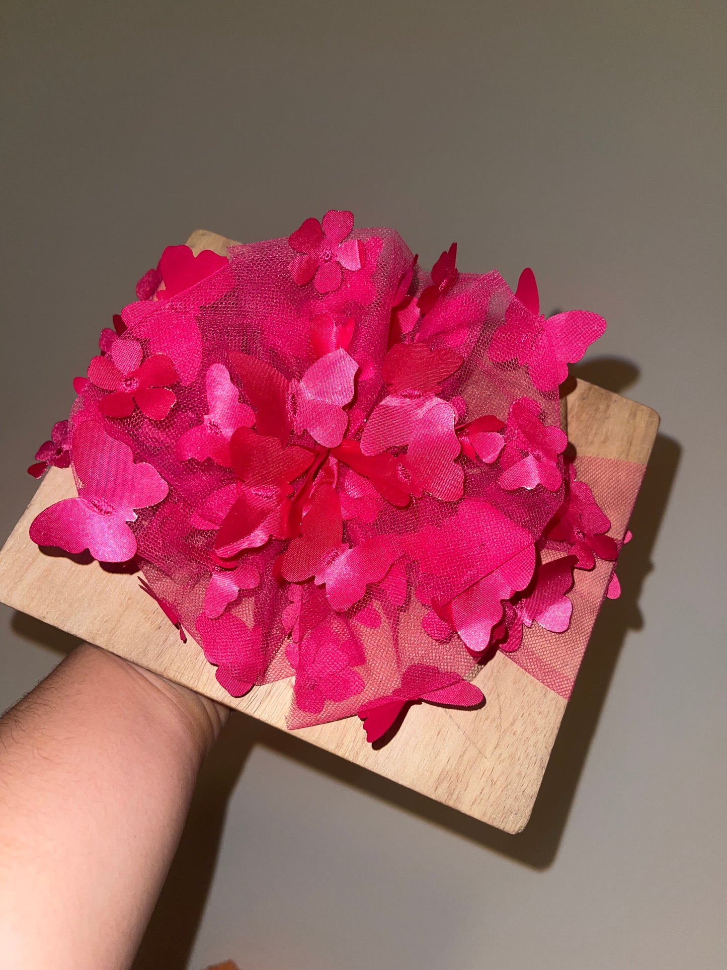 Hot pink 3D butterfly bow