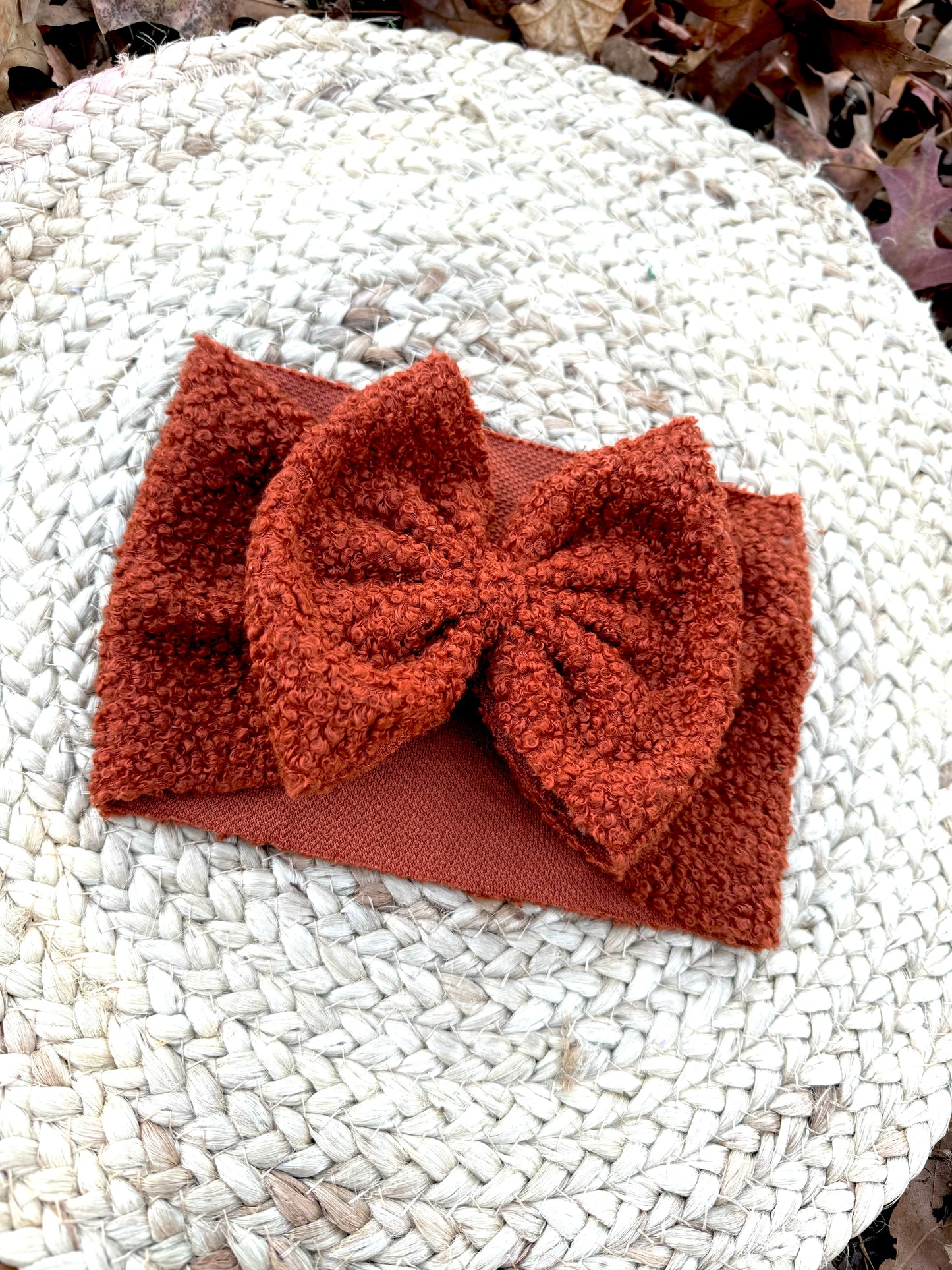 Teddy bear rust bow