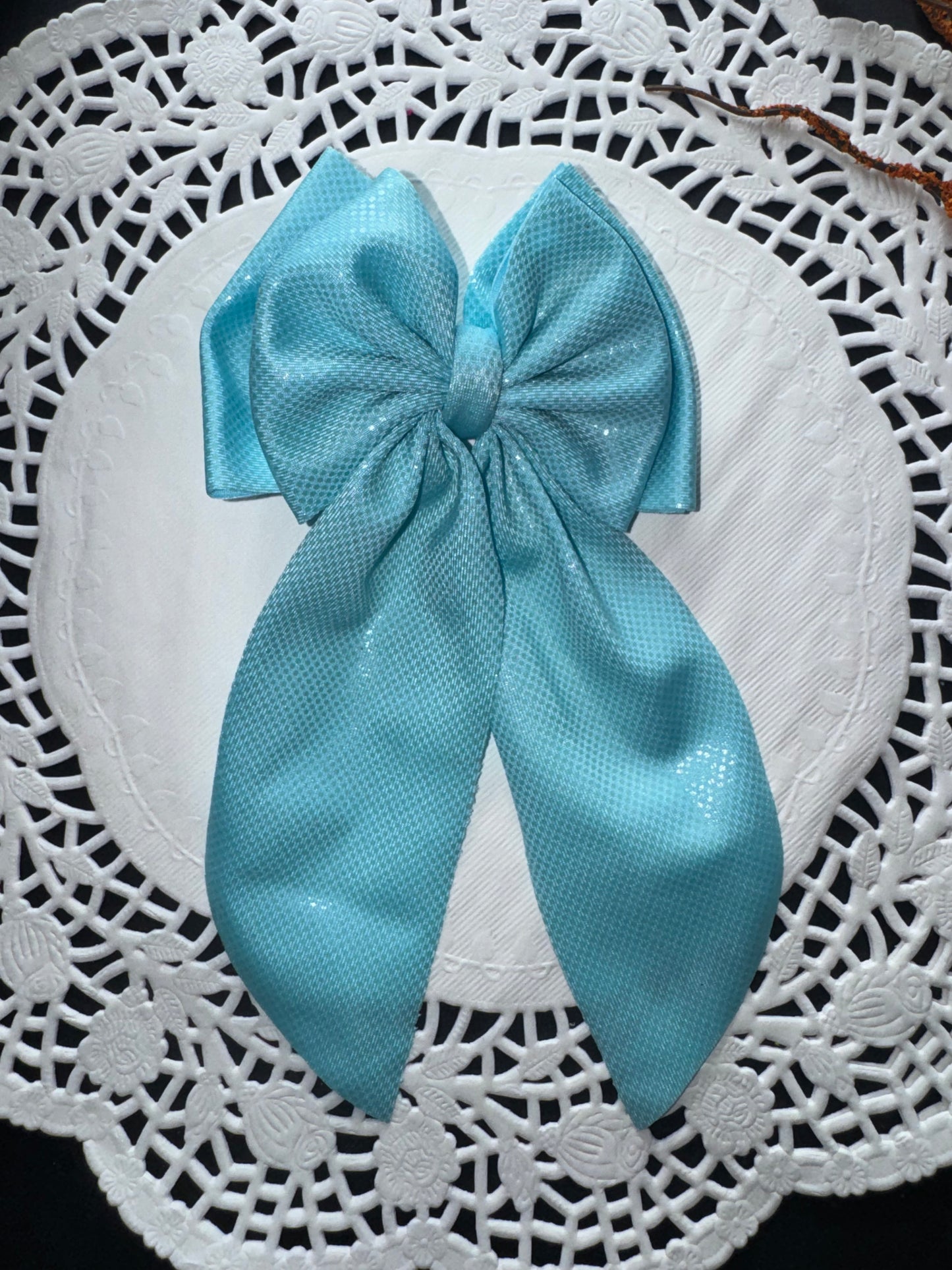 Shimmer baby blue swim bow