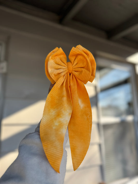 Yellow tie dye bow