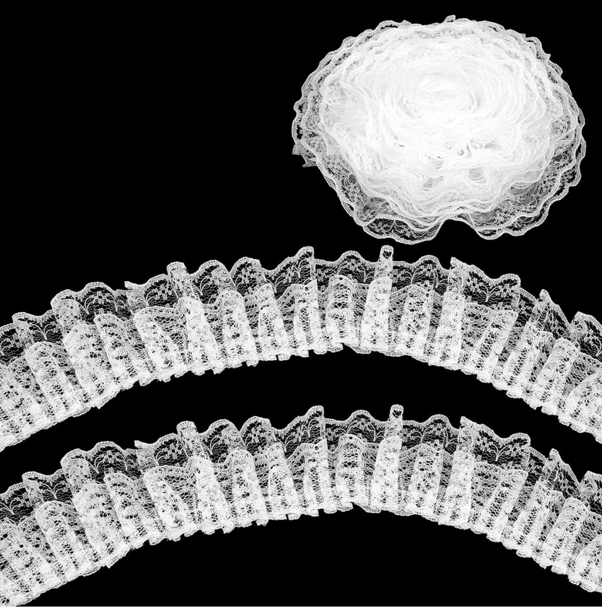 Fluffy lace trim add on