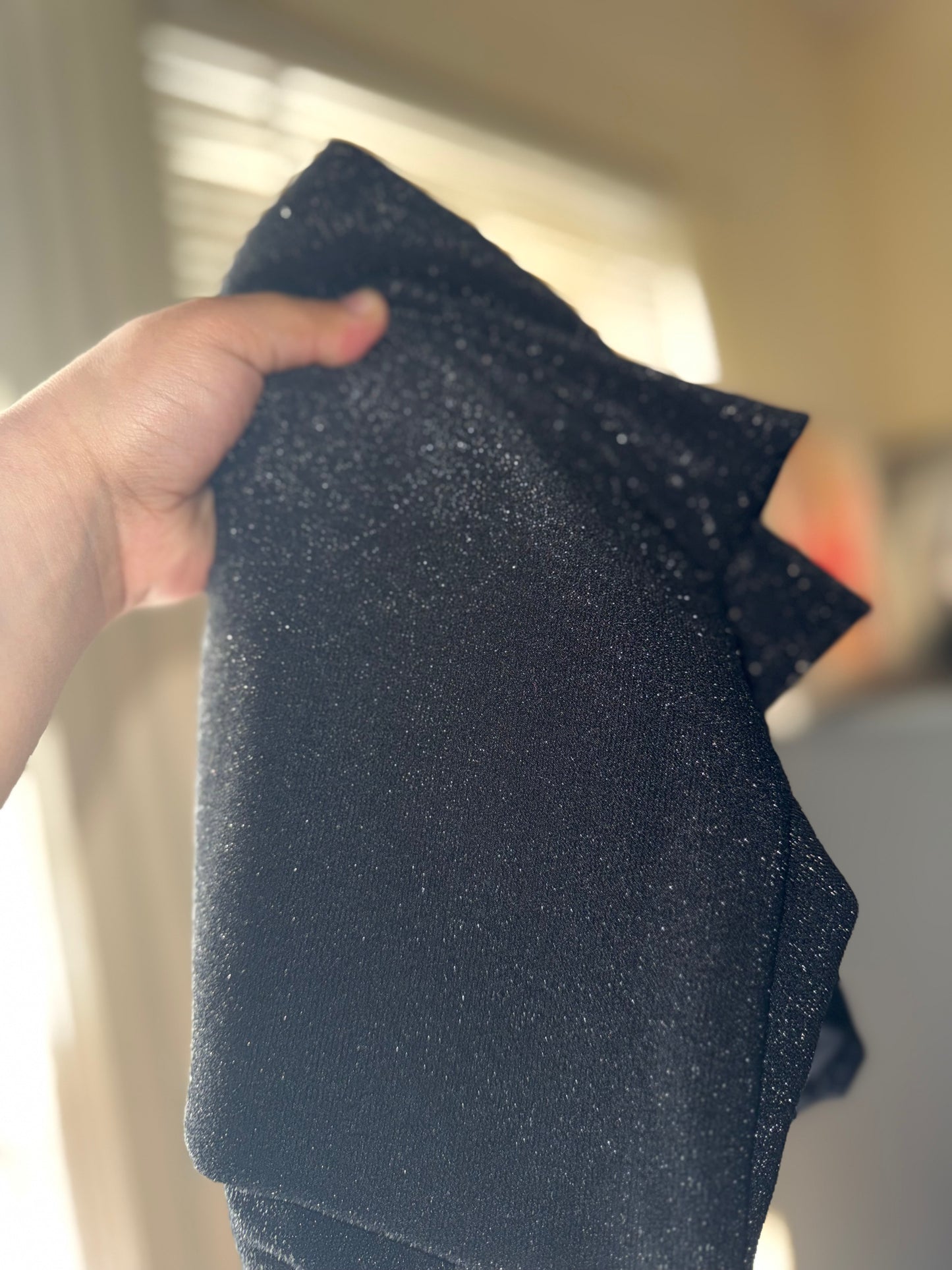 Black glitter bow