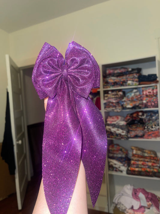 Dark purple glitter bow