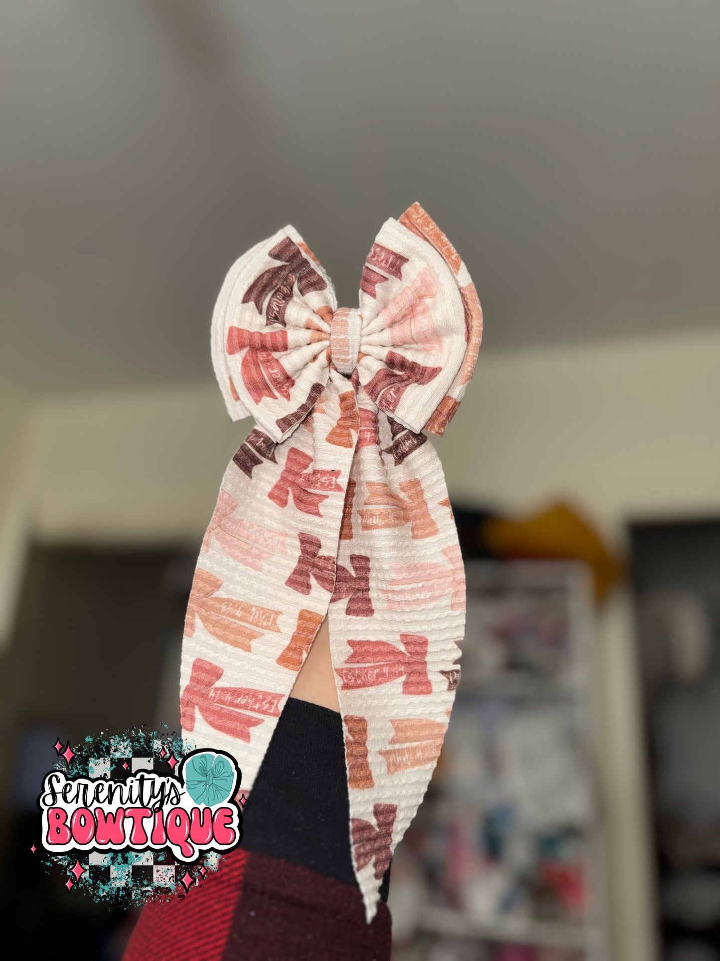 Scripture coquette print bow