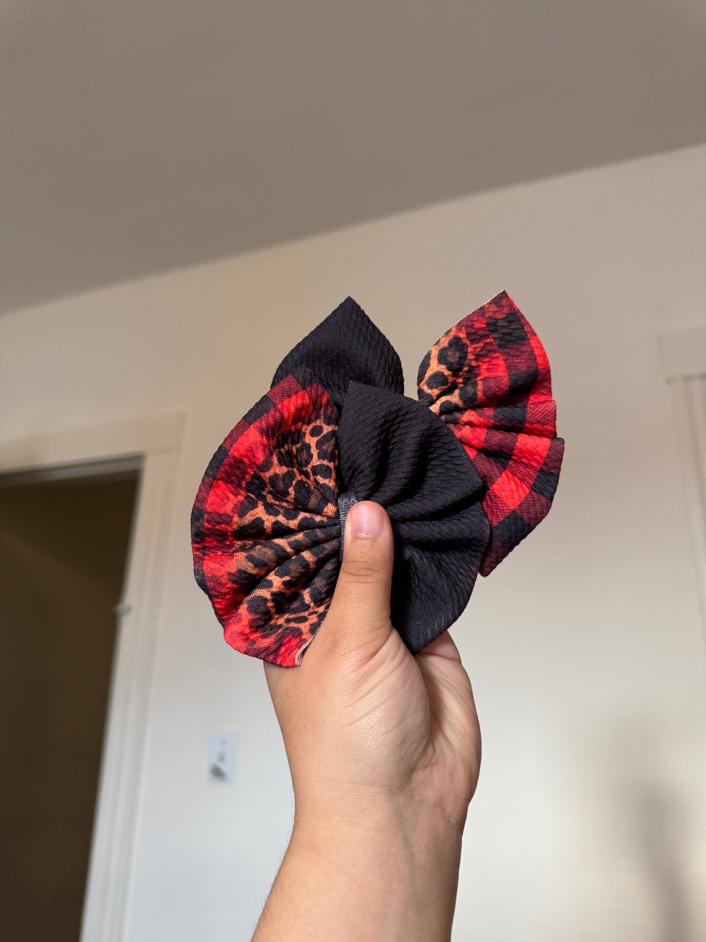 Cheetah plaid bow