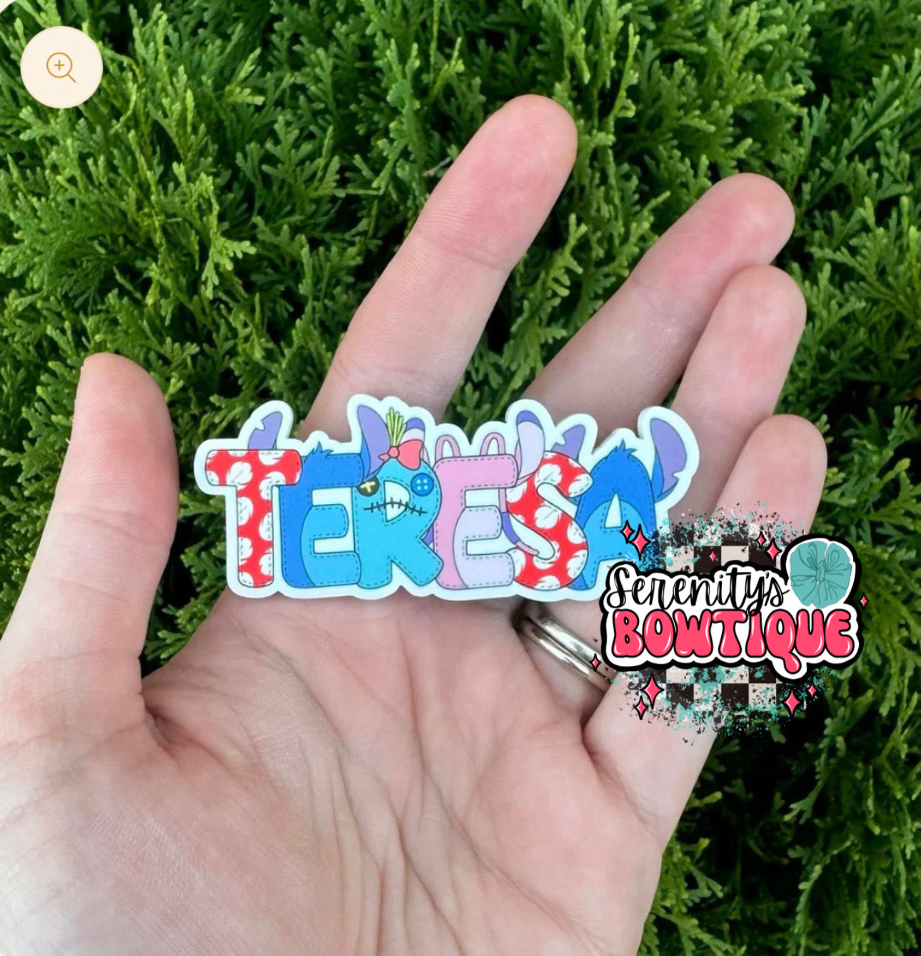 Aloha themed name clip
