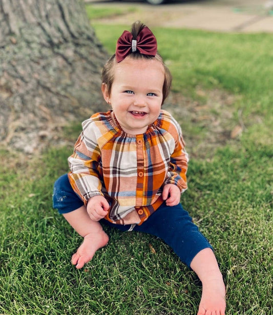 Maroon satin bow