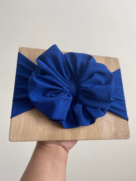 Royal blue glitter bow