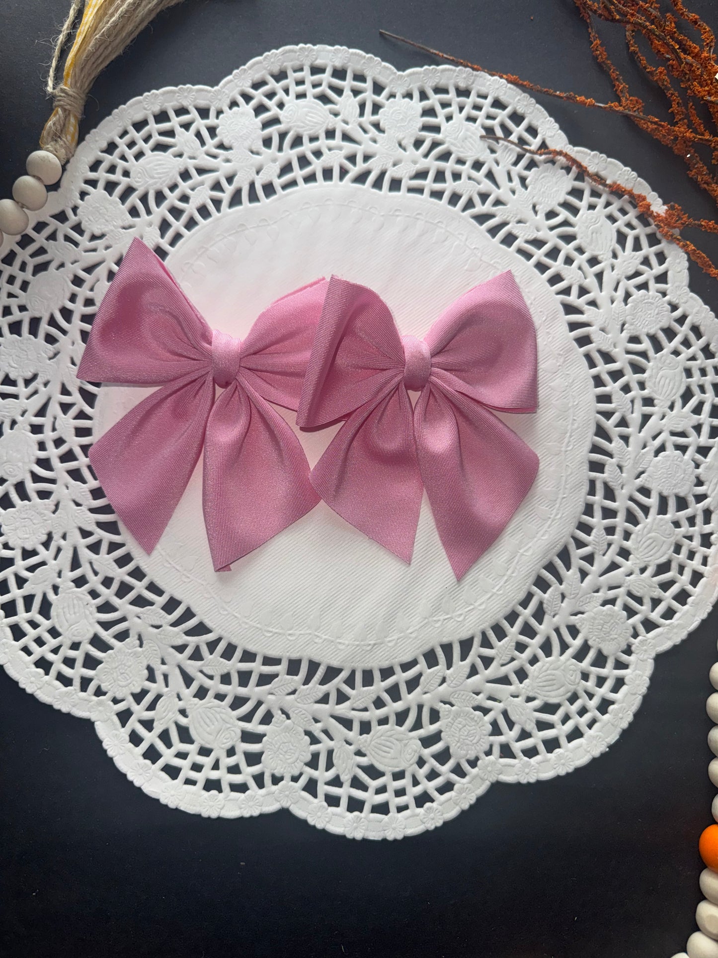 Baby pink swim bow