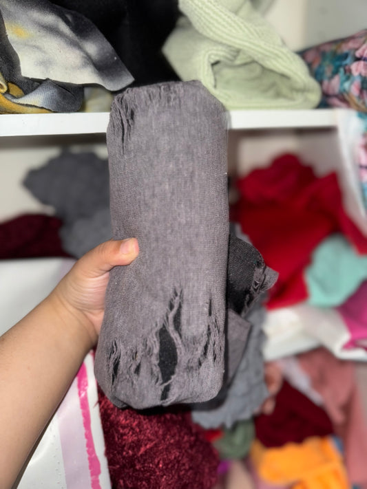 Charcoal distressed bow