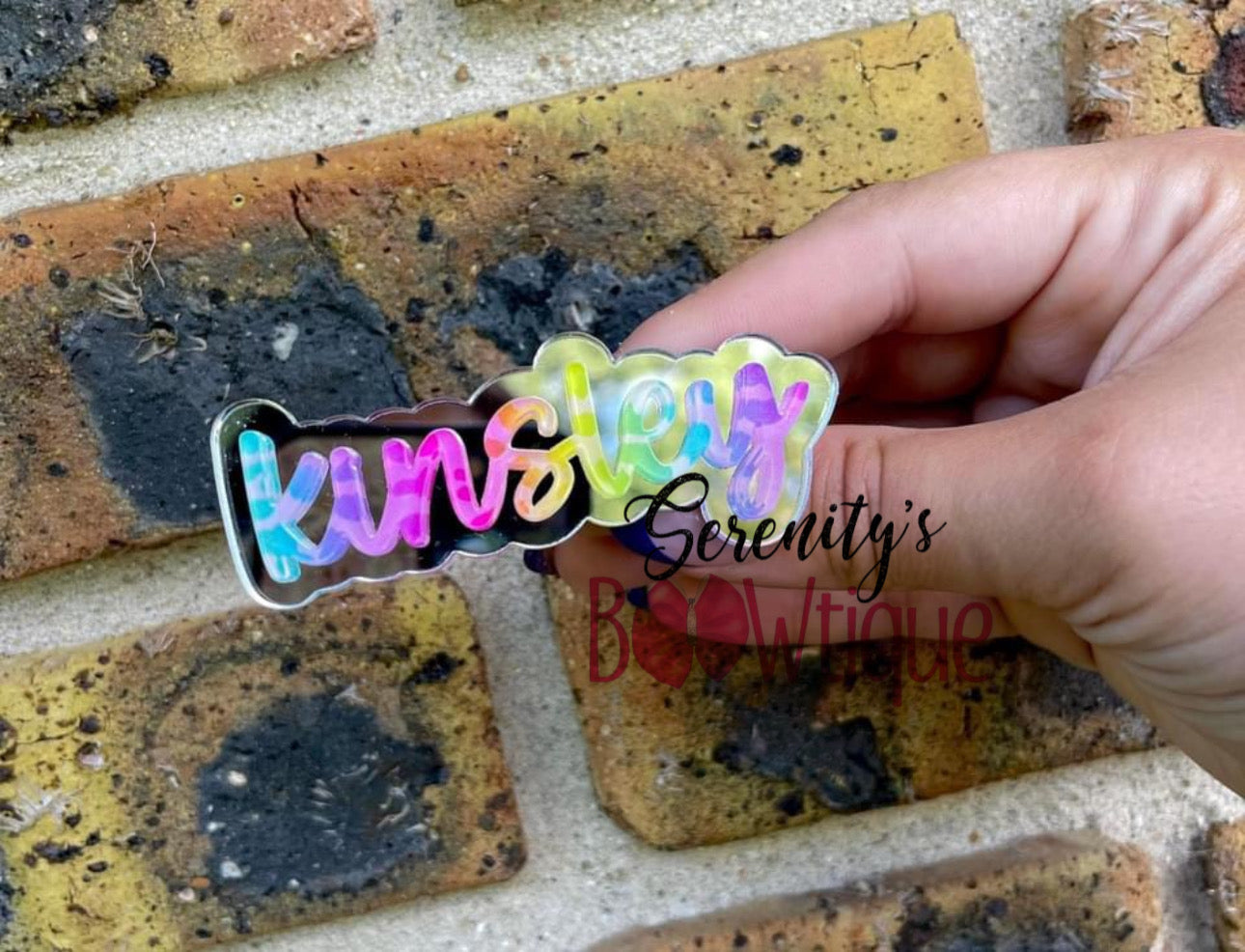 Mirror ombré name clip