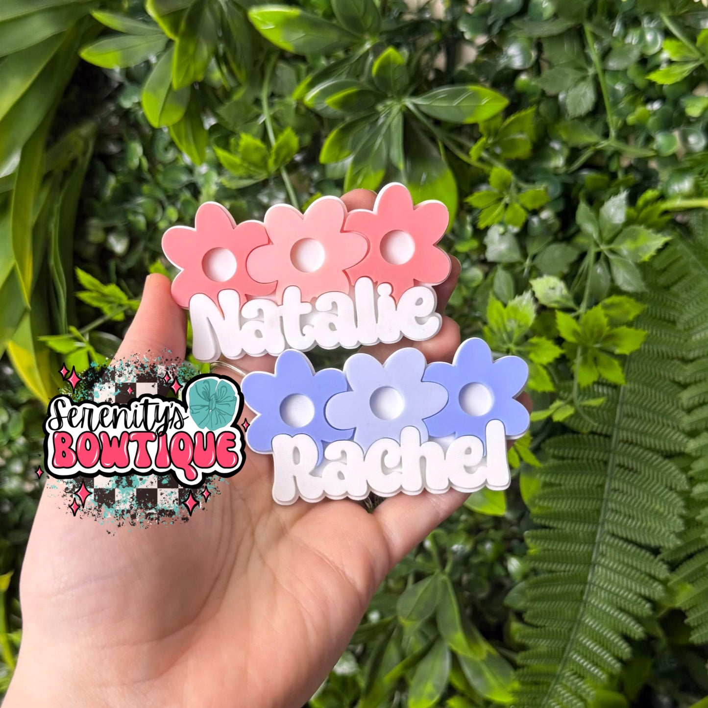 Ombré flower name clip