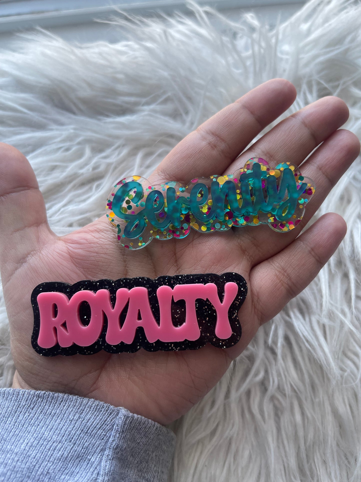 Name acrylic clips