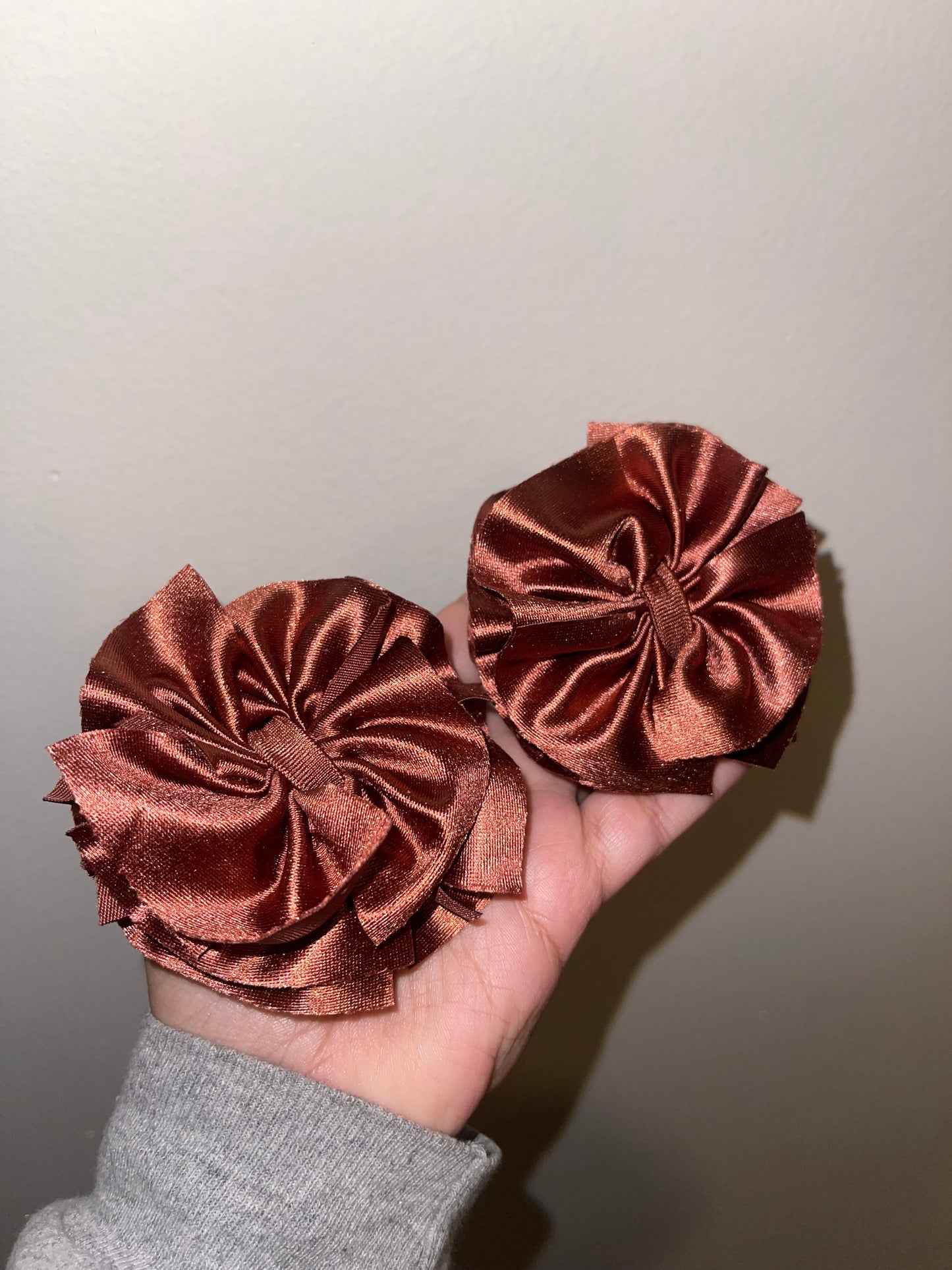 Copper satin bow